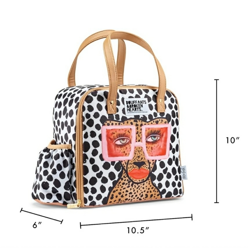 Fit & Fresh Wichita Insulated Lunch Bag Side, Tropica Glam Cat - Picture 13 of 16